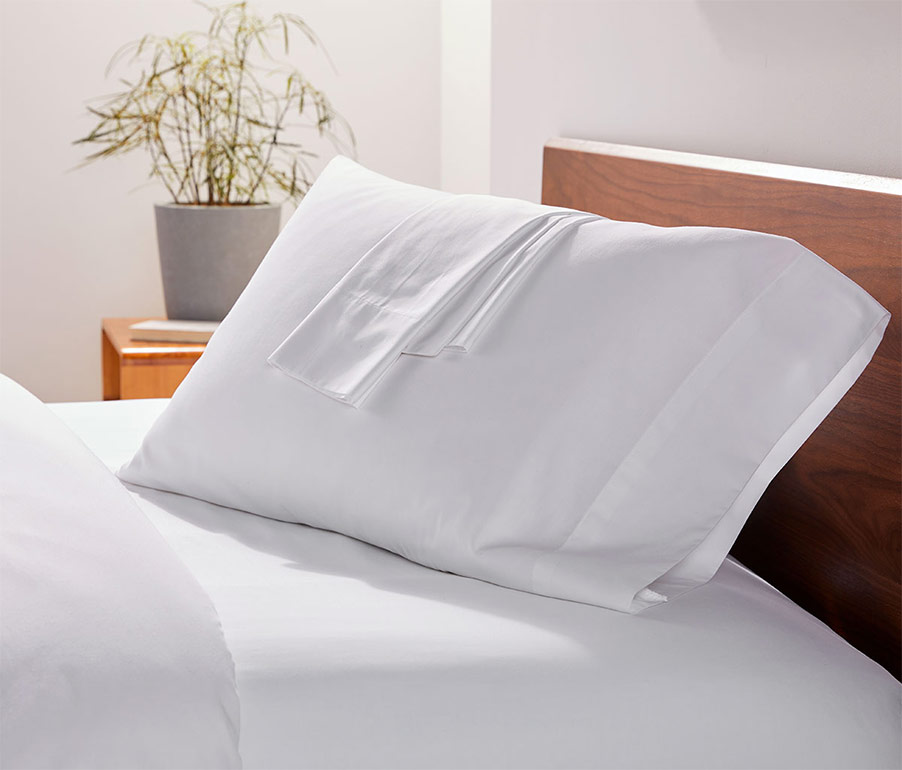 2pc Pillowcases Meridian Brushed Cotton Superior Percale Weave Crispy Soft Set